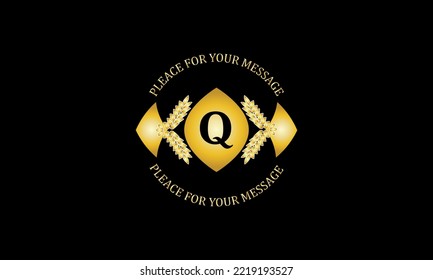 Initial Q monogram template. Vintage logo for cafe, bar, restaurant, invitation. Business style and company brand.