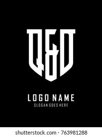 Initial Q & O abstract shield logo template vector