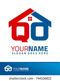 Initial Q & O real estate logo template vector