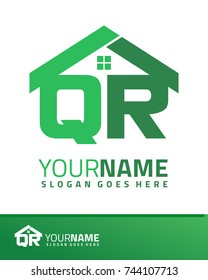 Initial Q & R real estate logo template vector