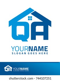 Initial Q & A real estate logo template vector