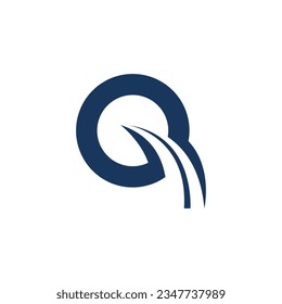 Imagen vectorial del logotipo inicial de la carretera q. Logo De Letra Inicial Q Road Para Plantilla De Vector De Signos De Viaje Y Transporte

