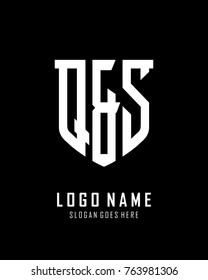 Initial Q & S abstract shield logo template vector