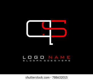 Initial Q & S minimalist logo template vector