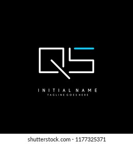 Initial Q S minimalist modern logo identity vector