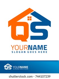 Initial Q & S real estate logo template vector