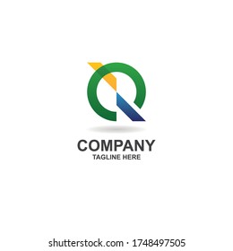 initial q with symmetry logo design vector, icon, element, template