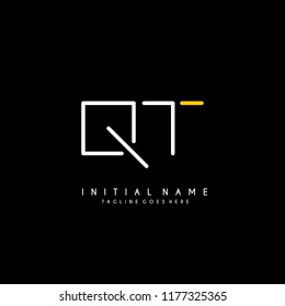 Initial Q T minimalist modern logo identity vector