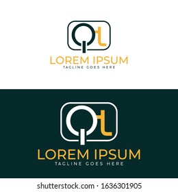 Initial Q T minimalist modern logo identity vector