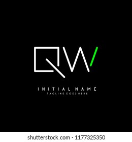 Initial Q W minimalist modern logo identity vector
