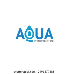 Initial Q Water Droplet Typography Logo Identity. Water Droplets Logo Simple and Flat logo