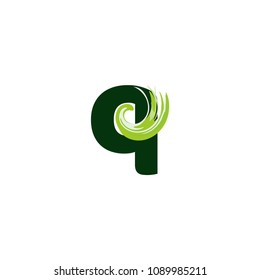 Initial Q Wave Abstact Swirl Logo Design.