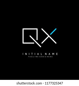 Initial Q X minimalist modern logo identity vector