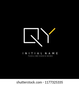 Initial Q Y minimalist modern logo identity vector