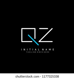 Initial Q Z minimalist modern logo identity vector