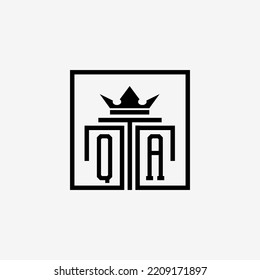 Initial QA Law Firm logo and icon design template stock vector