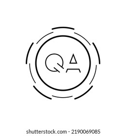 Initial QA Letter Logo with Circular Design and Round Frame Vector Illustration