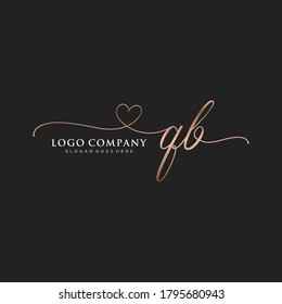 Initial QB beauty monogram and elegant logo design, handwriting logo of initial signature, wedding, fashion, floral and botanical with creative template.
