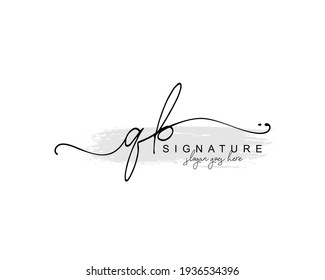 Initial QB beauty monogram and elegant logo design, handwriting logo of initial signature, wedding, fashion, floral and botanical with creative template.