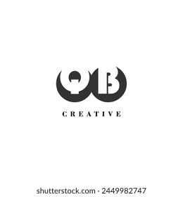 Initial QB company creative label trendy idea brand