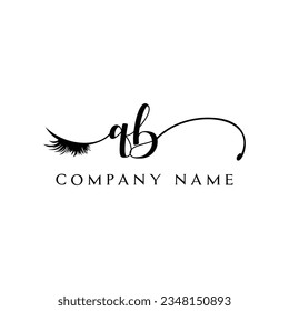 initial QB Logo lash logo eyelash vector modern symbols makeup