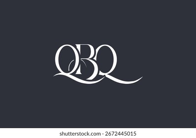 Diseño inicial del logotipo de la letra QBQ. Diseño elegante del logotipo del monograma con los Elementos decorativos y la tipografía