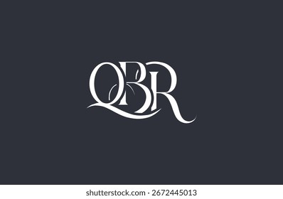 Design inicial do logotipo da letra QBR. Elegante Monograma Logo Design com elementos decorativos e tipografia