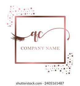 Initial QC calligraphy company eye and eyelash handwriting