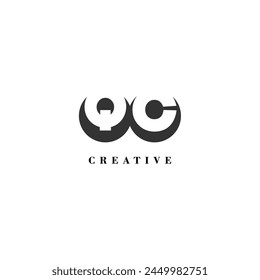 Initial QC company creative label trendy idea brand