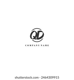Initial QD brush logo company trend identity