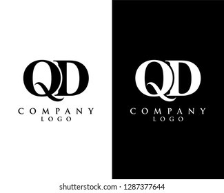 initial qd, dq modern letter logo design with Black and white background. vector logo for business and company identity