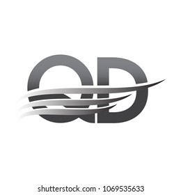 Initial QD wing logo, grey color vector logotype, logo for company name business and company identity.
