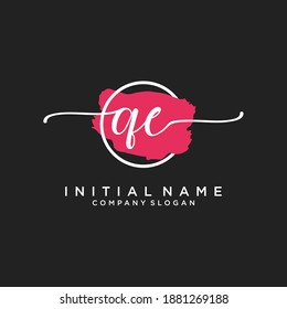 Initial QE beauty monogram and elegant logo design, handwriting logo of initial signature, wedding, fashion, floral and botanical with creative template.