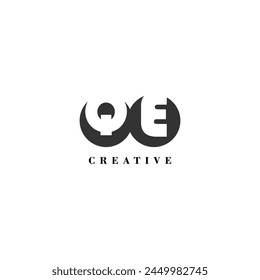 Initial QE company creative label trendy idea brand