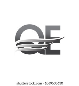 Initial QE wing logo, grey color vector logotype, logo for company name business and company identity.
