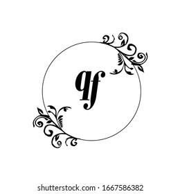 Initial QF beauty monogram wedding elegant handwriting	