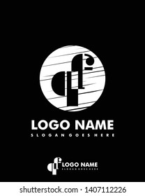 Initial QF negative space logo with circle template