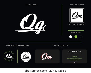 Initial QG Logo Icon, Minimalist Qg gq Luxury Letter Logo Image Vector For Business or Finance