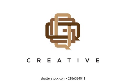 Logotipo de Monograma de letras QGQ iniciales. Ilustración del vector de icono de las letras QGQ modernas creativas.