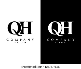 initial qh, hq modern logo design with Black and white background. vector logo for business and company identity