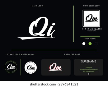 Initial QI Logo Icon, Minimalist Qi iq Luxury Letter Logo Image Vector For Business or Finance