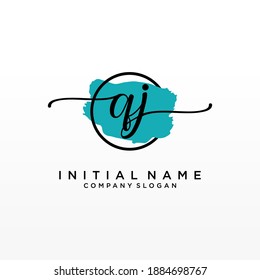 Initial QJ beauty monogram and elegant logo design, handwriting logo of initial signature, wedding, fashion, floral and botanical with creative template.