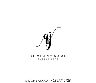 Initial QJ beauty monogram and elegant logo design, handwriting logo of initial signature, wedding, fashion, floral and botanical with creative template.