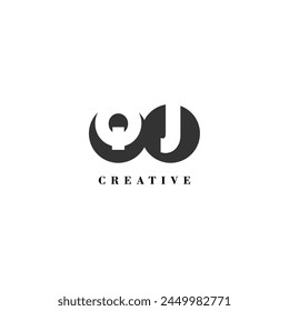 Initial QJ company creative label trendy idea brand