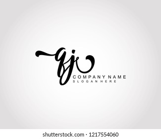 Initial QJ handwriting logo vector