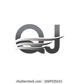 Initial QJ wing logo, grey color vector logotype, logo for company name business and company identity.
