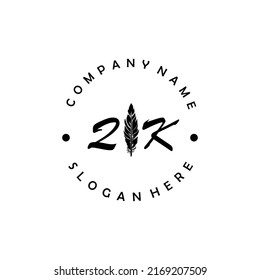 Initial QK letter logo vector illustration