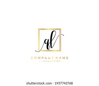 Monograma inicial de belleza QL y diseño elegante de logotipo, logotipo de escritura a mano de firma inicial, boda, moda, floral y botánica con plantilla creativa.