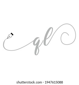 Initial QL logo handwriting business illustration fashion simple