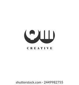 Empresa QM inicial etiqueta creativa de moda idea marca